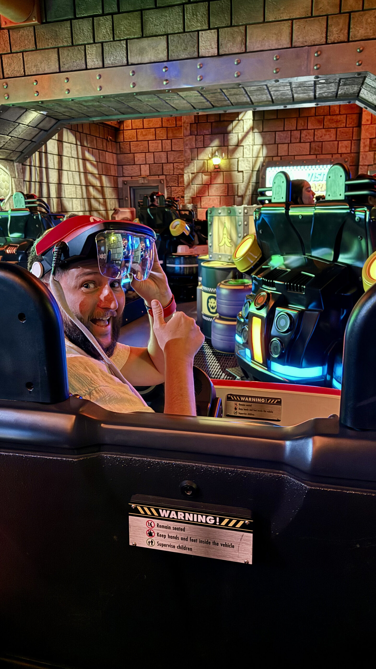 Rudi no Mario Kart Bowser's Challenge no Super Nintendo World do Epic Universe Orlando